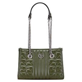 Gucci GG Marmont Small Leather Tote Bag Green