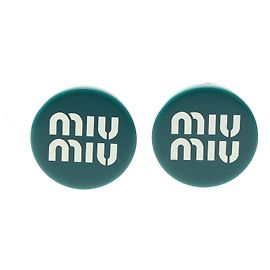 Boucles d'oreilles Miu Miu en plexiglas plaqué or Vert