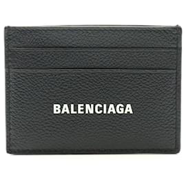 Balenciaga-Porta-cartões de couro Balenciaga preto-Preto