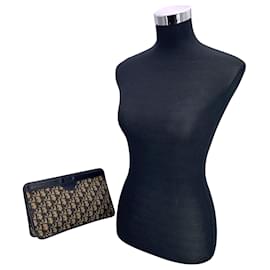 Dior-Christian Vintage Blue issimo Canvas Clutch Bag Purse-Beige
