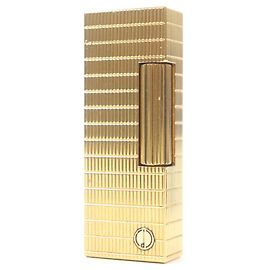 Alfred Dunhill Dunhill Block Check Pattern Square Roller Smoking Accessory Lighter Golden