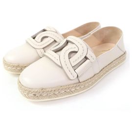 Tod's Espadrilles en cuir 2way KATE de Tod’s Beige Écru