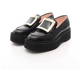 Roger Vivier Viv' Ranger Leather Loafers Black