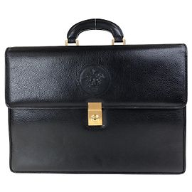 Versace Medusa Leather Briefcase Black