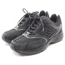 Fendi FASTER Suede Fabric Sneakers Black