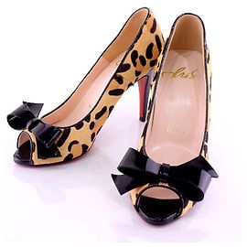 Autre Marque ES collection Harako Leather Pumps Beige Leopard print