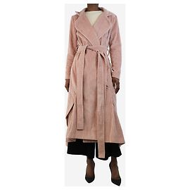 Roland Mouret Rosa Gürtel weit gerippter Cordmantel - Größe UK 10 Pink