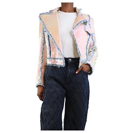 Balmain Giacca iridescente rosa - taglia UK 8 Rosa