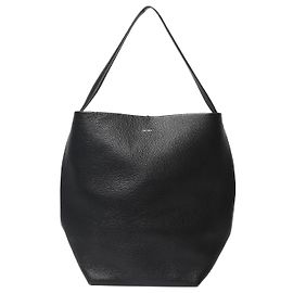 The row Bolsa tote de couro preto Norte-Sul Preto