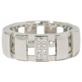 Anel Chaumet Class One em ouro branco 18K e diamantes Prata