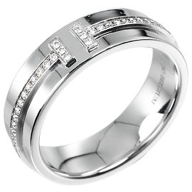 Tiffany & Co Anillo Tiffany T de oro blanco de 18K y diamantes Otro