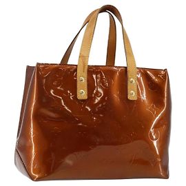 LOUIS VUITTON Sac à main Monogram Vernis Reade PM Bronze M91146 LV Auth SW1525 Bronze