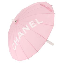 CHANEL L'Anno 2000 Ombrello Nylon Rosa CC Auth 143176V Rosa