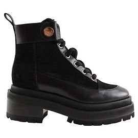 Pierre Hardy Botas de camurça pretas com cadarço Preto