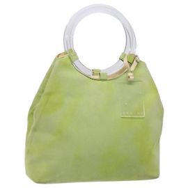 Céline Bolsa de mão CELINE em camurça prata verde claro Auth 141764 Prata Verde claro