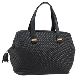 BALLY Borsa a mano in pelle nera e oro Auth BA6078 Nero D'oro
