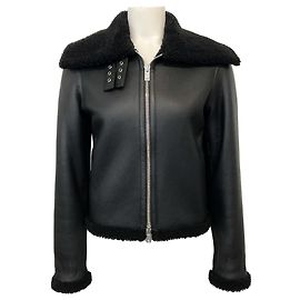 Theory Black Lamb Shearling Jacket Black