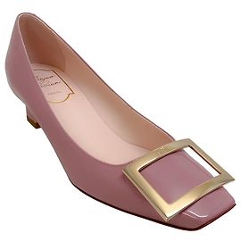 Zapatos de tacón de charol rosa Roger Vivier con hebilla dorada Rosa