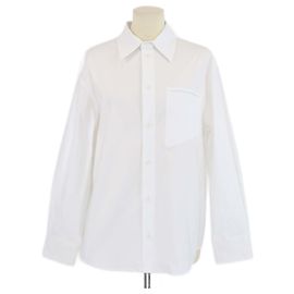 Camicia bianca in cotone a maniche lunghe Bottega Veneta Bianco
