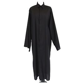 Vestido Kaftan Largo de Algodón Negro The Row Negro