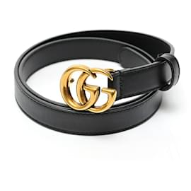 Gucci-Gucci Double G Buckle Leather Belt-Black