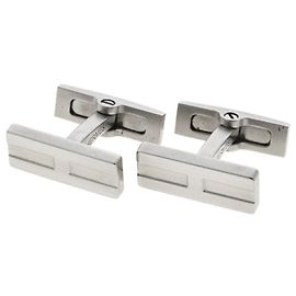 Abotoaduras de metal H Motif Hermès Prata