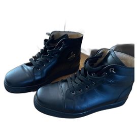Christian Louboutin Louis Sneaker Leder Schwarz Schwarz