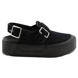Alexander Mcqueen Sandales en daim noires Noir