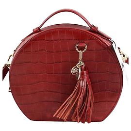 Maje Bolsa de ombro de couro vermelho Vermelho