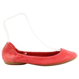 Hermès Ballerines en daim rouges Rouge