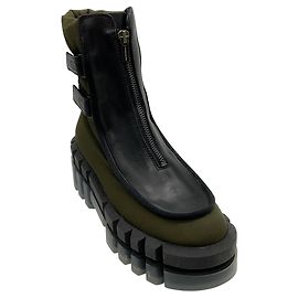 Robert Clergerie Black / Olive Gong Sport Lug Sole Boots Black