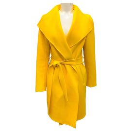 Mackage Yellow Laila Belted Wool Coat Yellow