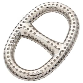 Hermès-Anneau de foulard perforé Chaine d'Ancre Hermès-Argenté