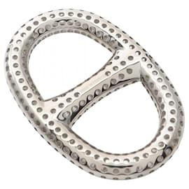 Hermès-Anneau de foulard perforé Chaine d'Ancre Hermès-Argenté
