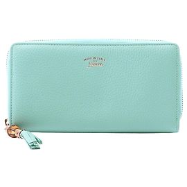 Portafoglio lungo rotondo Gucci Bamboo Blu