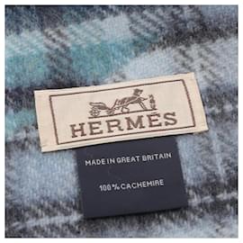 Hermès-Xale de cashmere Hermès em azul-Azul