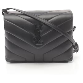 Bolso de Hombro de Cuero LOULOU TOY Yves Saint Laurent Paris Negro