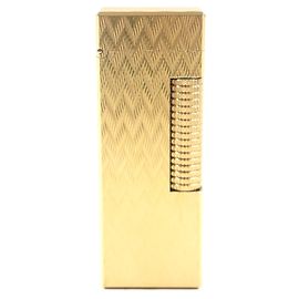 Alfred Dunhill Dunhill Square Chevron Stripe Roller Lighter Golden