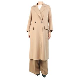 Jil Sander Brown double-breasted wool coat - size UK 10 Brown