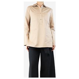 Totême Camicia in cotone beige oversize - taglia UK 8 Marrone