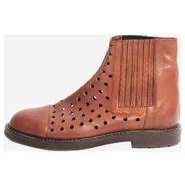 Marni Bottines en cuir perforé marron - taille EU 40 Marron