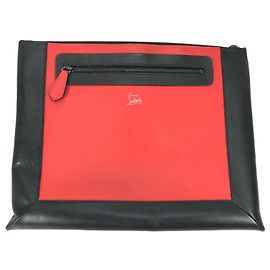 Pochette Clutch Logo Bicolore Christian Louboutin Nero Rosso
