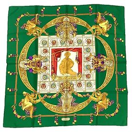 Sciarpa Hermès Carré 90 - Omaggio a Charles Garnier Verde