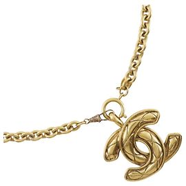 Collier en Plaqué Or Matelassé Chanel Doré