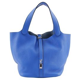 Borsa Hermès Picotin Lock MM Blu