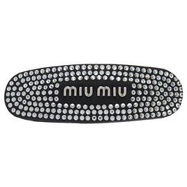 Fermaglio in strass Miu Miu Nero Bianco