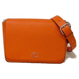 Coach Men's Orange Crossgrain Signature Shoulder Bag Orange