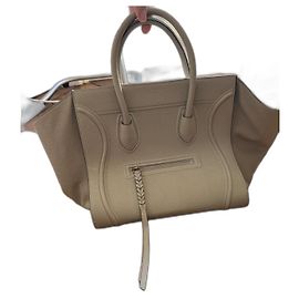 Sac à main Céline Phantom en cuir gris Gris
