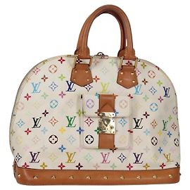 LOUIS VUITTON Monogramm Multicolor Alma GM Handtasche Weiß M40441 LV Auth 141457V Weiß