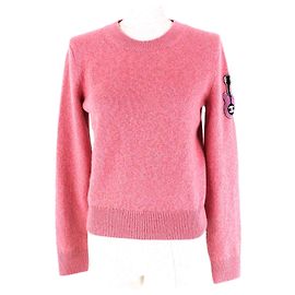 Cashmere-Strickpullover mit COCO-Gitarren-Patch von Chanel Pink
